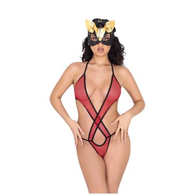 Kırmızı Likralı Tül Bodysuit (935K)